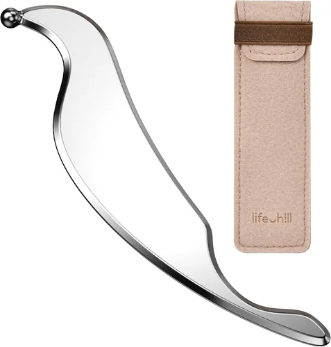 lifechill Herramienta Gua Sha de acero inoxidable 3 en 1, herramientas profesionales de masaje de punto de activación y raspador de liberación de