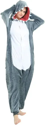 Miniatura 3 de Pijama de tiburón para adultos, unisex, de una pieza, disfraz de tiburón