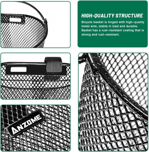 Miniatura 5 de Cesta de Bicicleta para Niños ANZOME, Cesta de Bicicleta para Niños y Niñas, Cesta de Bicicleta de Alambre de Metal Impermeable para Niños, Adecuada