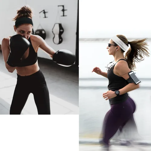 Miniatura 4 de Sefiinh Diademas para mujer, paquete de 12 diademas elásticas para yoga, color blanco y negro, bandas elásticas para el cabello para mujer