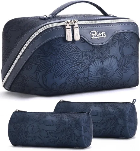 BOYATU Bolsas de maquillaje de viaje Bolsa organizadora de cosméticos: Juego de 3 bolsas de maquillaje de gran capacidad, bolsas de aseo de piel