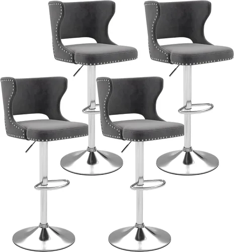Miniatura 13 de Westice Juego de 2 taburetes de bar, taburetes de altura de mostrador para isla de cocina con base dorada ajustable, modernas sillas de bar