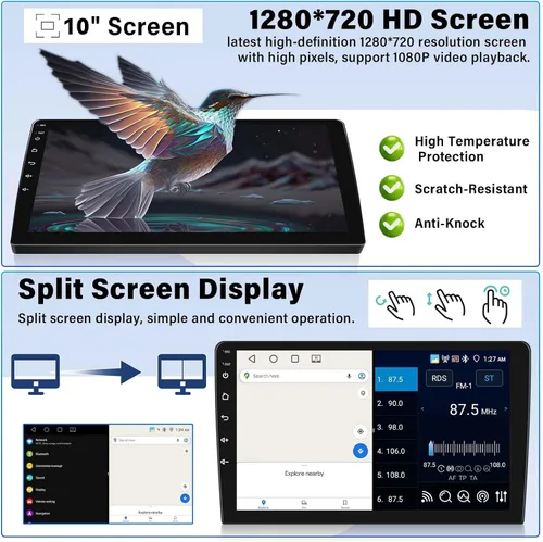 Miniatura 3 de Estéreo de coche 4GB+64GB para Honda Accord 8th 2008-2013 con Carplay inalámbrico Android Auto, Android 13 10.1 'HD pantalla táctil Bluetooth-5.0