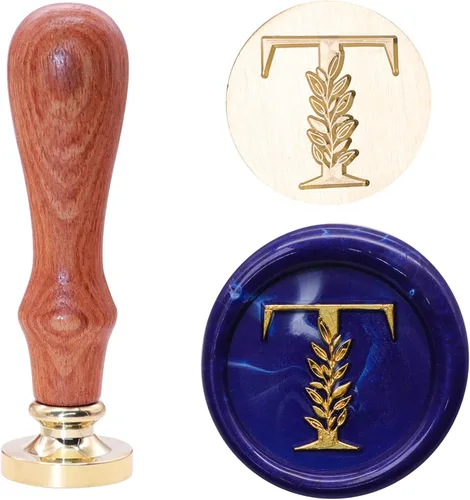 Miniatura 23 de SWANGSA Kit de Sello de Cera con Inicial del Alfabeto H, Sello de Sellado de Letras con Hojas Botánicas Elegantes Vintage con Perlas de Cera