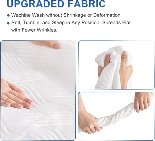 Miniatura 4 de Eiayeebil Protector de colchón impermeable tamaño Queen, protector de colchón de tela de aire 3D transpirable para sábana bajera tamaño Queen