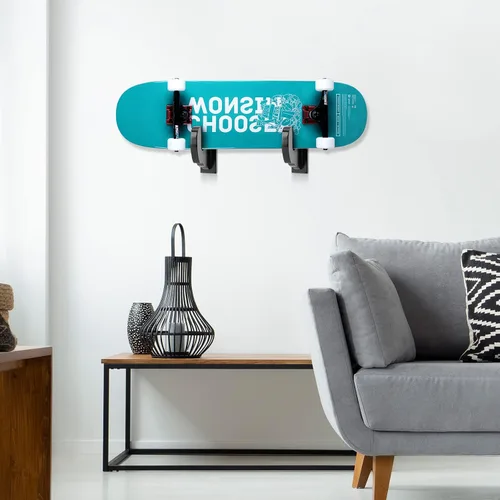 Miniatura 2 de BiJun Soporte de pared para patineta, exhibición de montaje en pared para snowboard, estante horizontal de acrílico, colgador de almacenamiento