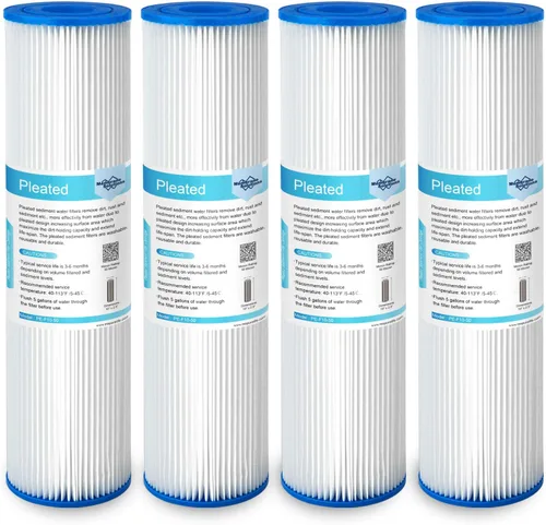 Membrane Solutions Filtro de agua de sedimentos de poliéster plisado de 50 micrones, cartucho de repuesto de 10 x 2.5 pulgadas, prefiltro universal