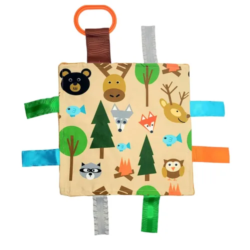 Baby Jack & Co - Juguetes para bebés de 8 x 8 pulgadas, diseño de animales del bosque y la boca abajo, juguetes arrugados para desarrollar 5