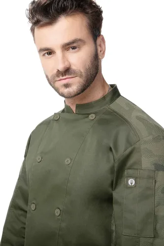 Miniatura 5 de Chef Works Abrigo de chef Mojave para hombre
