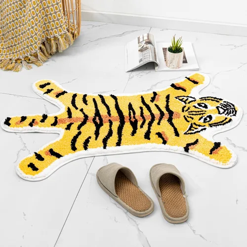 Miniatura 14 de ZSCYD-yingda1992 Alfombra de baño con forma de vaca lechera, animales en forma de caja de leche, antideslizante, bonita alfombra de baño