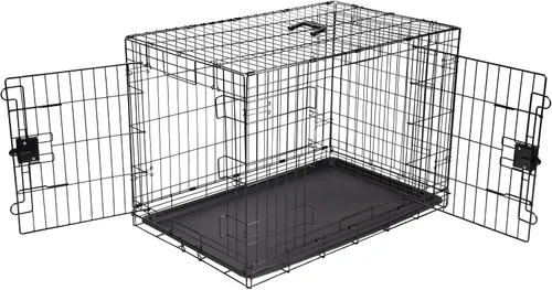 Miniatura 7 de Amazon Basics Jaula portátil y plegable de alambre de metal para perros pequeños con bandeja extraíble, panel divisor, puerta individual, fácil