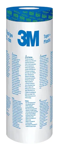 Miniatura 2 de ScotchBlue Cinta de Pintor de Plástico Pre, 48 pulgadas x 30 yardas, cinta y película de enmascarado combinadas en un producto, adherencia estática