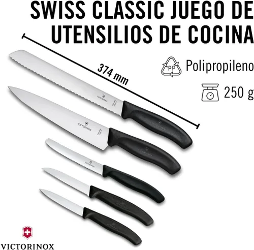 Miniatura 2 de Victorinox Swiss Classic - Juego de cocina – Incluye cuchillos de pelar, cuchillo de trinchar, cuchillo de pan y más – Accesorios de cocina premium