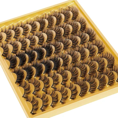 Miniatura 13 de 20 pares de pestañas postizas naturales esponjosas de ojo de gato, pestañas postizas de 4 estilos mixtos gruesos y finos, pestañas de visón
