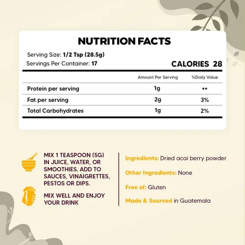 Miniatura 2 de Yogi Super Foods Polvo de bayas de acai, polvo de acai liofilizado, polvo de acai orgánico para cuencos de batidos, alto en antioxidantes densos