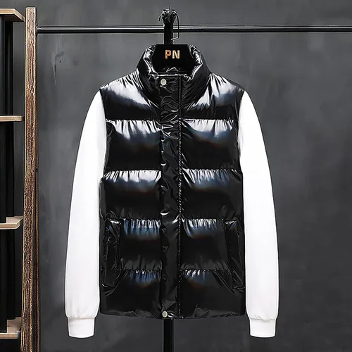 Miniatura 5 de Chaleco acolchado de algodón ligero para hombre, cálido, casual, cuello alto, con cremallera, con bolsillos