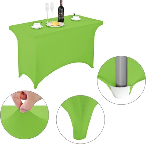 Miniatura 3 de LZY Mantel de mesa elástico ajustable de elastano para mesa plegable de 4, 6 o 8 pies, mantel rectangular de cóctel, perfecto para fiestas