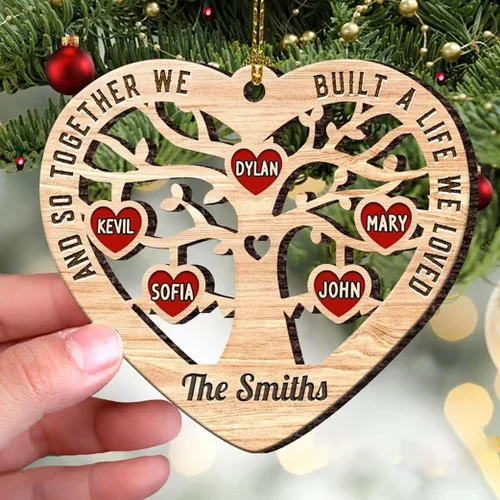 Miniatura 19 de IZI POD - Adorno familiar 2025, recuerdo de Navidad personalizado, decoración de madera o acrílico 2D personalizada para el hogar y el automóvil