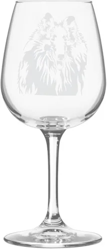 Miniatura 158 de Copa de vino de 12.75 onzas con diseño de perro grabado