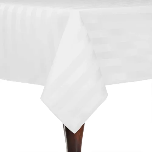 Miniatura 60 de Ultimate Textile Mantel rectangular de rayas satinadas, 59.8 x 90.2 in, color marrón oscuro
