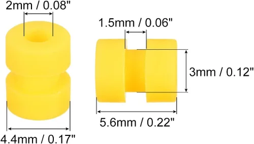 Miniatura 2 de MECCANIXITY Bolas de goma antivibración RC para control remoto F4 F7 controlador de vuelo M2x5.0.236 in bolas de absorción de impactos (amarillo)