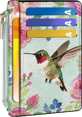 Miniatura 30 de Tipmile Tarjetero compacto para tarjetas de crédito con ventana de identificación para mujer, delgada y minimalista, bolsillo frontal, cartera