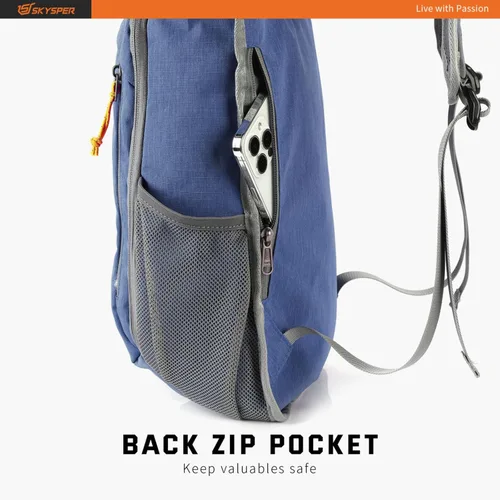 Miniatura 7 de SKYSPER Mochila Pequeña de Día 10L Mochila de Senderismo Plegable Ligera Mochila de Viaje de Día para Mujeres y Hombres Azul real