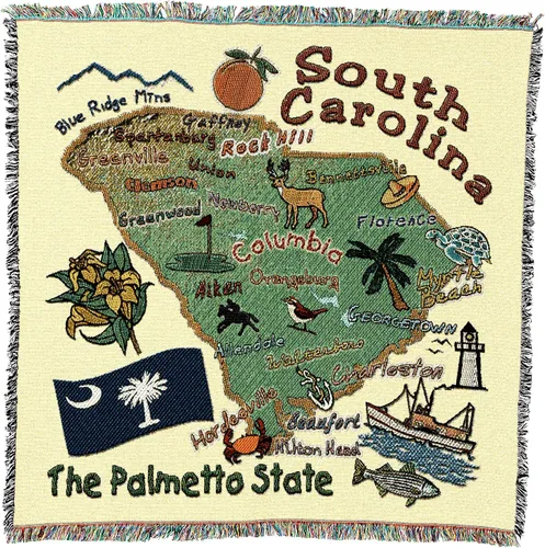 Miniatura 19 de Pure Country Weavers State of Alabama - Manta cuadrada para regalo, manta de tapiz tejida de algodón, fabricada en los Estados Unidos
