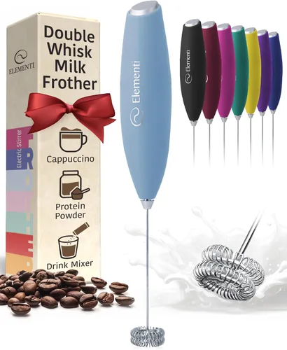 Miniatura 12 de Elementi Varita espumadora de leche, agitador eléctrico de mano fácil de usar para bebidas en polvo, batidor de café duradero y potente y varita