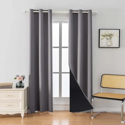 Miniatura 36 de Anytime Juego de 2 paneles de cortinas 100% opacas, con aislamiento térmico para dormitorio, paneles de sombreado completo