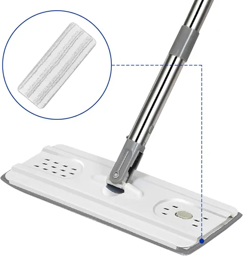 Miniatura 3 de Juego de almohadillas de limpieza de microfibra para fregona plana: 10 paquetes de almohadillas lavables de 13 x 4.9 pulgadas para limpieza