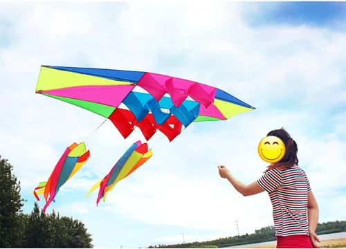 Miniatura 7 de Besra Enorme cometa de radar 3D de una sola línea de 98 pulgadas con herramientas voladoras Caja de alimentación de 8.2 ft cometas con 2 colas Kite