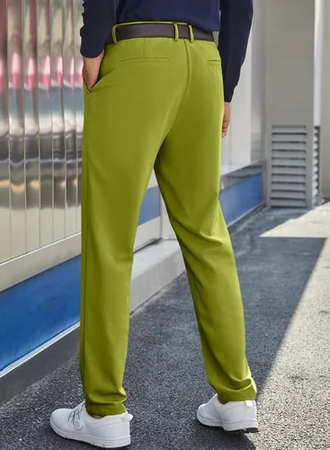 Miniatura 4 de JMIERR Pantalones de golf para hombre, elásticos, ajustados, para correr, viajes, trabajo, pantalones de vestir chinos para hombre