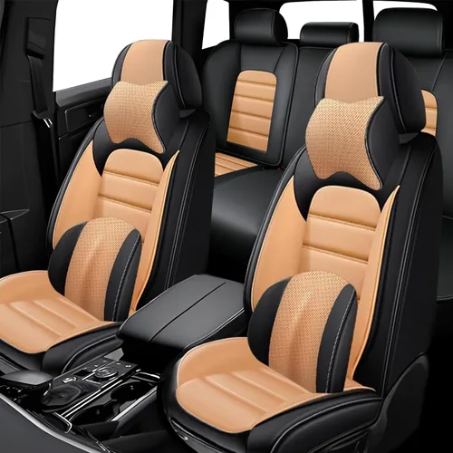 Miniatura 32 de 5 fundas de asiento para Chevy Aveo 2005-2023, fundas de asiento de automóvil de cuero, impermeables, antideslizantes, suaves, cómodas fundas