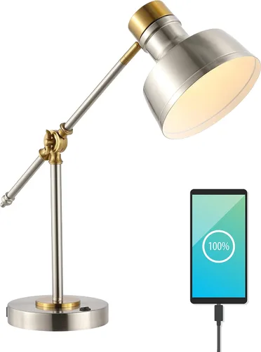 Miniatura 7 de JONATHAN Y JYL7124D Allegra - Lámpara de tarea LED cantiléver ajustable de 18.5", con puerto de carga USB, clásica, costera, industrial, rústica