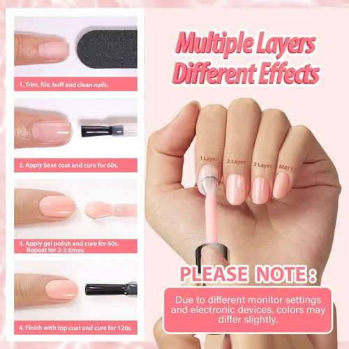 Miniatura 4 de Makartt Esmalte de uñas de gel Jelly Bright Nude de 0.5 fl oz (0.5 fl oz), sin hema, neutro, nude, efecto translúcido, efecto translúcido, remojar