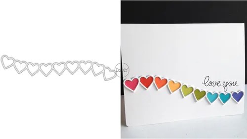 Miniatura 30 de DzIxY Troqueles de corte de metal en forma de corazón simples para kit de fabricación de tarjetas, juegos de troqueles de papel en relieve, 7