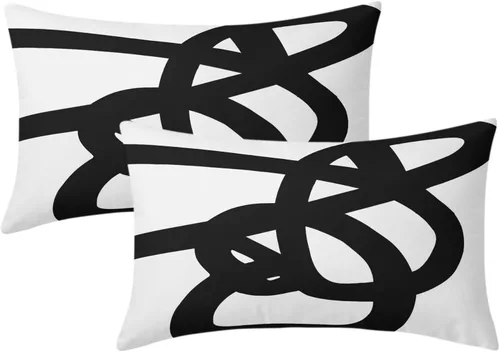 Miniatura 11 de Kawani Juego de 2 fundas de almohada de 18 x 18 pulgadas con diseño abstracto y moderno de graffiti con cremallera, juego de 2 fundas de almohada