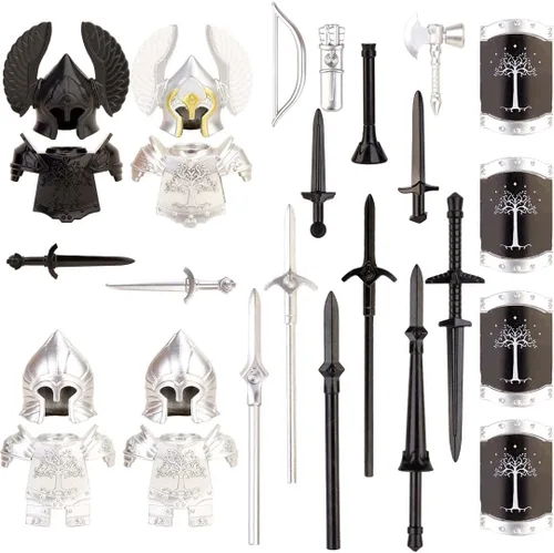 Miniatura 8 de ALiquid Juego de armas de minifiguras personalizadas, juego de armas personalizadas para minifiguras, juego de armas de soldado enano medieval