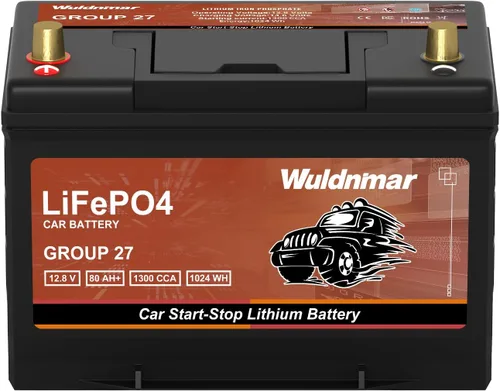 Batería de arranque y parada de coche de litio G27 12V 80AH de alto rendimiento con 1300CCA y 60 meses de garantía
