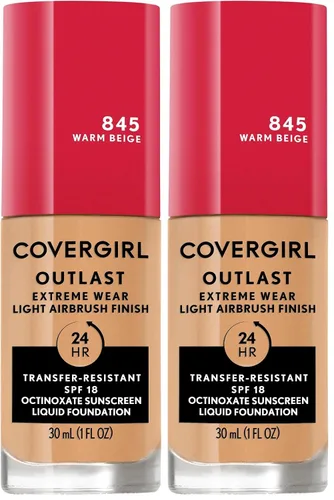 Miniatura 15 de Covergirl Outlast Extreme Wear Base líquida 3 en 1 de cobertura completa, protector solar SPF 18, beige pulido, 1 onza líquida