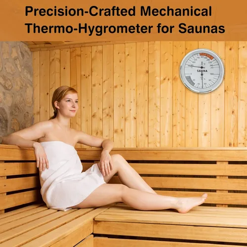 Termómetro e higrómetro de sauna 2 en 1 (Fahrenheit) para salas de sauna, 70-250 y 0-100% HR, accesorios de sauna