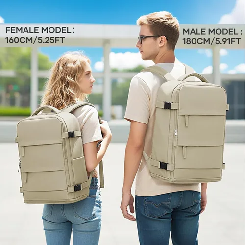 Miniatura 6 de coowoz Mochila Grande de Viaje para Hombres y Mujeres, Mochila de Transporte, Mochila de Senderismo Impermeable para Deportes al Aire Libre, Caqui