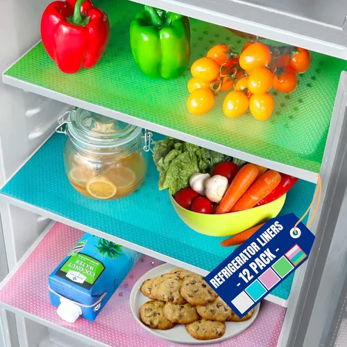 Miniatura 15 de Forros para Estantes de Refrigerador por Linda's Essentials - Forro de Refrigerador Fácil de Limpiar con Protección contra Derrames, Forros