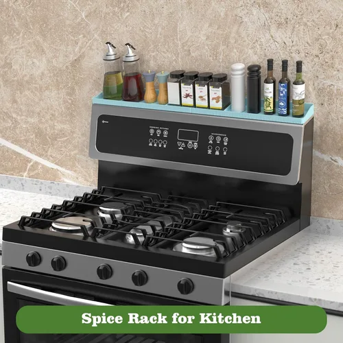 Miniatura 7 de Estante superior magnético de silicona de 30 pulgadas para cocina, organizador de especias magnético fuerte resistente al calor para horno sobre