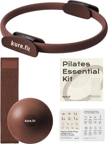 Miniatura 26 de Kit de pilates para mujer - Juego de equipo de pilates para el hogar con anillo, pelota y bandas de resistencia Kit de pilates con accesorios