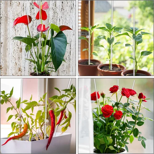 Miniatura 6 de Estacas para Plantas, Palos para Plantas 20 PCS Estacas de Soporte Acrílico Transparente para Plantas, 16 Pulgadas Estacas de Orquídea de Tallo