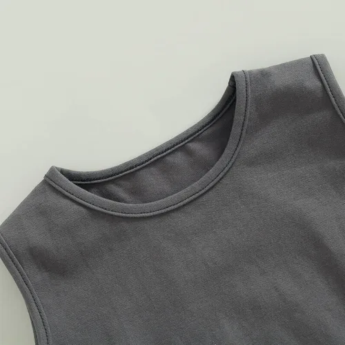Miniatura 23 de Mameluco unisex de manga corta para bebé recién nacido, con botones, de una pieza, ropa de color sólido