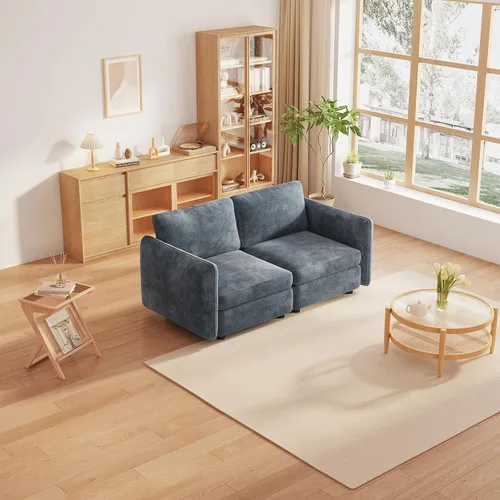 Miniatura 9 de Guyii Sofá Loveseat grande de 2 piezas, moderno asiento doble con cojines profundos, sofá convertible de 2 plazas para sala de estar, espacio