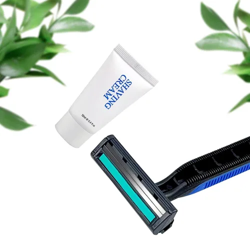 Miniatura 4 de Kit de afeitado a granel, afeitado suave desechable y crema (0.42 oz), artículos de tocador envueltos individualmente para hotel, Airbnb, sin hogar